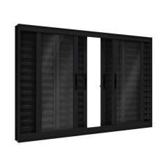 Imagem de Janela De Alum nio Veneziana 100 X 120 X 11 Cm Preto 6 Folhas