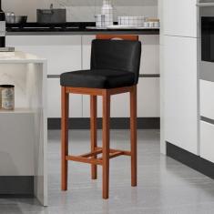 Imagem de Banqueta Média para Bancada Gourmet 38x92 Cm Líbia Madeira Maciça Sued