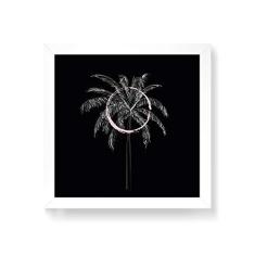 Imagem de Arte Maníacos Quadro Decorativo Coqueiro Centro Círculo - 30x30cm (Moldura em laca )