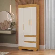 Imagem de Guarda-roupa Solteiro 75,30cm 3 Portas e 2 Gavetas Chantrieri Espresso Móveis