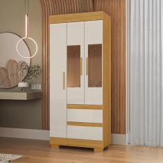 Imagem de Guarda-roupa Solteiro 75,30cm 3 Ptas com Esp e 2 Gavetas Chantrieri Espresso Móveis