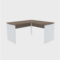 Imagem de Mesa em L p/ escritório 135X135 pandin P25 - walnut/branco