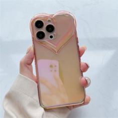 Imagem de Luxo 3D Laser Aurora Love Heart Capa de telefone transparente para iPhone 13 12 11 14 Pro Max XR XS X 8 7 Plus Capa de silicone macio, 4, para iPhone Xr