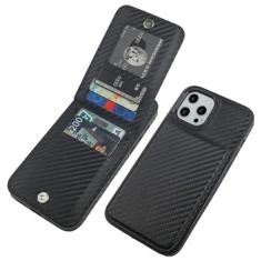 Imagem de KIHUWEY Capa carteira compatível com iPhone 12 Pro Max com suporte para cartão de crédito, fecho magnético de couro premium com suporte, capa protetora resistente para iPhone 12 Pro Max de 6,7