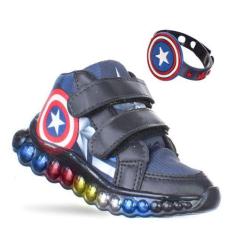 Imagem de Tenis Capitão Infantil Masculino Menino Com Luzes De Led Colorido Com