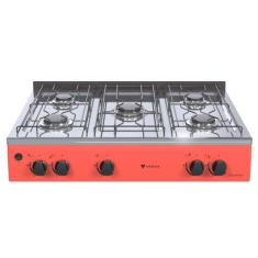 Imagem de Fogao a Gas Portatil 5 Bocas Venax Grand Petit Vetro Vermelho