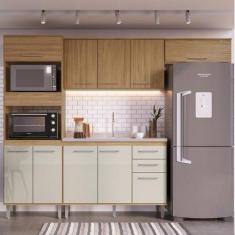 Imagem de Cozinha Compacta 4 Peças Com 1 Paneleiro, 1 Balcão E 2 Armários Aéreos