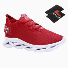 Imagem de Tênis Masculino Esporte Caminhada Leve Conforto Dia a Dia + Carteira-Masculino