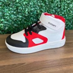 Imagem de Tenis Botinha Bloompy Masculino Infantil Casual 3250 Preto/Branco/Vermelho-Masculino