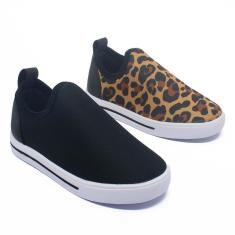 Imagem de Tênis Infantil Feminino Escolar Calce Fácil Conforto Kit 2-Feminino