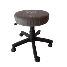 Imagem de Cadeira Mocho sem encosto com regulagem de altura com rodízio suede cinza