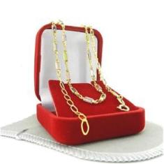 Imagem de Corrente Feminina 45/50Cm 3Mm Colorida Folheada Ouro Cr770