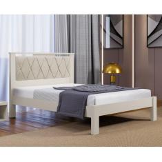 Imagem de Cama Casal com Cabeceira Estofada Alaska Carmolar Off White/Bege