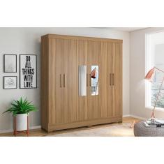 Imagem de Guarda Roupa 6 Portas E 3 Gavetas C Espelho Pratico Amendola Demobile