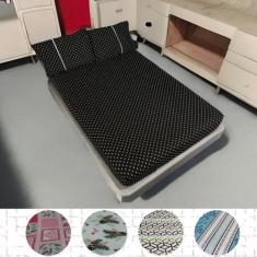 Imagem de Jogo De Lençol Casal Malha Com Fronhas Estampas Sortidas - Tudodicasa