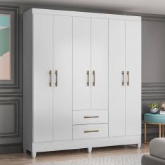 Imagem de Guarda Roupa Casal Panamá 6 Portas Branco Moval
