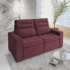 Imagem de Sofá Retrátil e Reclinável 2 Lugares 230 Cm Charm Bordô