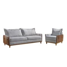 Imagem de Conjunto Living 4 Lugares Sofá e Poltronas Dubai  Móveis Mix