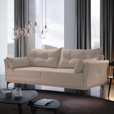 Imagem de Sofá 3 Lugares com 2 Almofadas M97 Espresso Móveis Linho/Bege