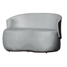 Imagem de Namoradeira 2 Lugares Orgânica Decorativa Beatriz Veludo Cinza/PU Marrom - Montanaris Decor