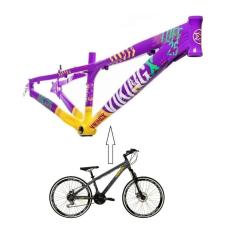 Imagem de Bicicleta Aro 26 Vikingx Tuff Roxo com Amarelo 21v Freeride