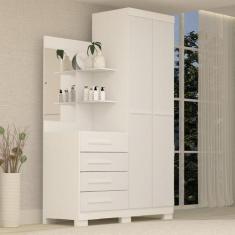 Imagem de Guarda Roupa Solteiro 110,20cm 2 Portas E 4 Gavetas Com Espelho Flex C