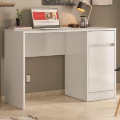 Imagem de Mesa Escrivaninha Morada 1 Porta 1 Gaveta Branco - Demóbile
