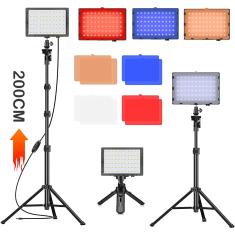Imagem de Led photo studio lâmpada fotografia kit de iluminação do painel luz vídeo com tripé suporte rgb