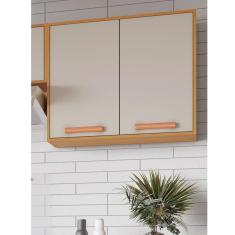 Imagem de Armário para Cozinha Aéreo 2 Portas 80cm Nápoles Cinamomo/Off White