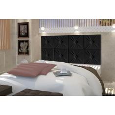 Imagem de Painel De Cama Box Botão Queen 1,60 Elegance Cor Preto - Comprar Móvei