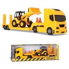 Imagem de Caminhao Carreta + Trator Escavadeira Com Acess. Pollux Construction 6