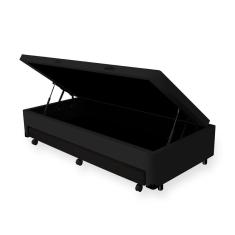 Imagem de Cama Box com Baú com Auxiliar Preta 88cm