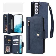 Imagem de Asuwish Capa de telefone para Samsung Galaxy S23 5G capa carteira e protetor de tela de vidro temperado couro flip porta-cartão de crédito suporte acessórios celular S 23 23S GS23 G5 SM-S911U 6,1