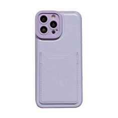 Imagem de Carteira de silicone quadrada de couro de luxo com capa para telefone para iPhone 13 12 11 14 Pro Max XS XR X 8 7 Plus SE Capa à prova de choque, roxa, para iPhone 7 Plus