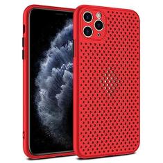 Imagem de Capa de silicone macio com resfriamento respirável para iPhone 14 13 12 11 Pro XS Max Mini X XR 6S 8 7 Plus Capa de dissipação de calor ultrafina, vermelha, para iPhone 6S Plus