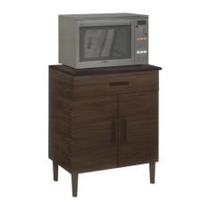 Imagem de Balcão Microondas Simples Cozinha Mdp 15mm 2 Portas 1 Gaveta - Café -