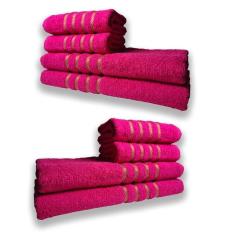 Imagem de 2 Jogos De 4 Toalhas 4 Banho 4 Rosto Dubai 100% Algodão Rosa