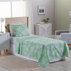 Imagem de Jogo Lençol 3 Peças Solteiro Percal 180 Fios Home Style Jade