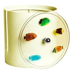 Imagem de Lixeira Decorada Peixe Bege Claro Capacidade 6,2 Litros