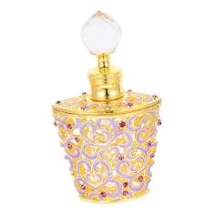 Imagem de Frasco de perfume vintage perfumes recipiente de perfume garrafas de vidro dispensador de perfume frascos de perfume decorativos frasco de perfume vidro metal garrafa de óleo essencial amostra roxa/22