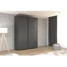 Imagem de Guarda roupa casal prático sem espelho preto fosco  - village móveis