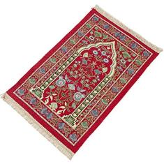 Imagem de Tapete de oração islâmica de chenille, fio , manta de adoração, tapete de oração muçulmana, 70110 cm, tapete de bairam menores