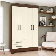 Imagem de Guarda Roupa Casal 4 Portas 2 Gavetas Venato Henn Castanho/off White