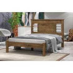 Imagem de Cama Rai Casal Com Cabeceira Com Detalhes Cromados 100% Mdf E Estrado