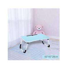 Imagem de Mesa para laptop de madeira Mesa de escritório Cama Mesa de computador dobrável Mesa pequena Bandeja Quarto Móveis modernos Mesa de escritório (cor: verde) casamento hopeful