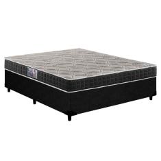 Imagem de Cama Box Casal: Colchão Espuma Anjos Querubim + Base Courano Black(138X188)