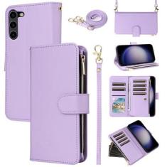 Imagem de Furill Capa carteira para Samsung Galaxy S23 5G com alça de pulso alça de ombro transversal com zíper bolsa flip 11+ compartimentos para cartão protetor com suporte para celular S 23 23S GS23 G5