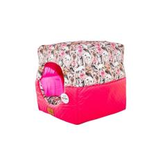 Imagem de Cama para Cachorro Toca Quadrada em Corino + Poliéster Rosa (P) 35 x 35 x 35 cm