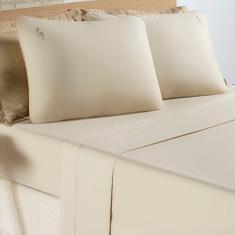 Imagem de Jogo De Cama Lençol Percal 200 Fios 100% Algodão Liana King 04 Peças Caqui