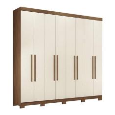 Imagem de Guarda Roupas 8 Portas E 4 Gavetas Com Pés Master New Santos Andirá Jatoba-areia